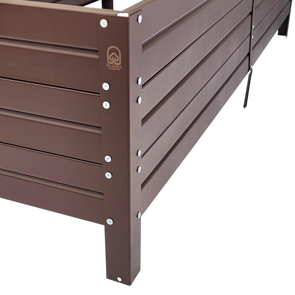 Fioriera rialzata KLASIKA GARDEN, rivestimento verniciato a polvere, marrone RAL8017 150x75x30