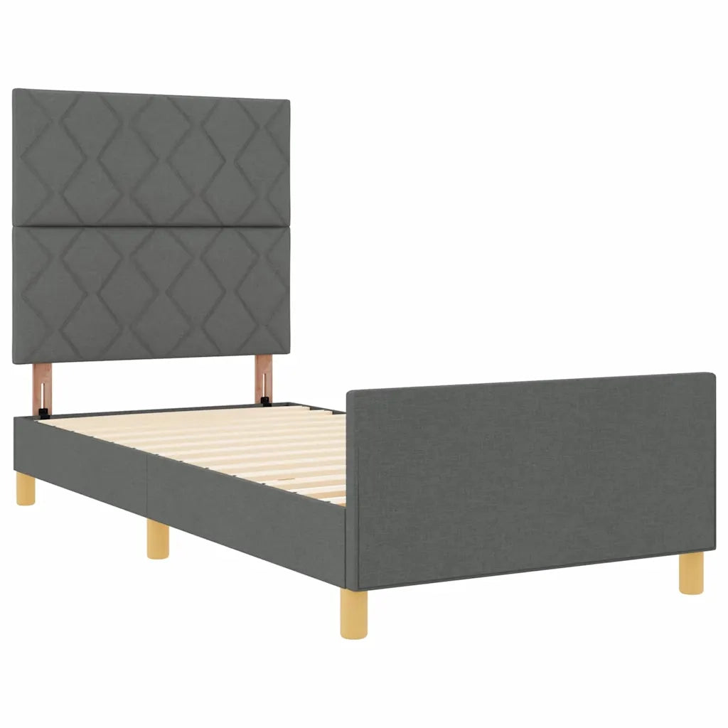 Struttura del letto Grigio scuro 100 x 200 cm Tessuto 3344782