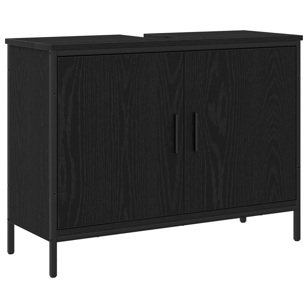Set di mobili per il bagno 4 pcs Nero Legno multistrato 3334417