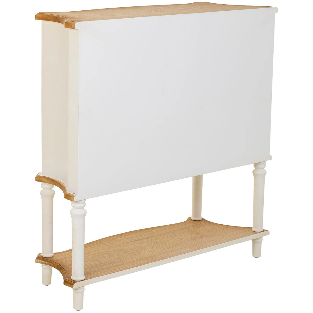 Tavolino da ingresso in legno bianco 106x37x105h cm
