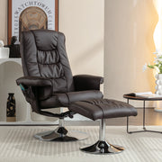Poltrona Massaggiante con Poggiapiedi ¨C MINIMAL ¨C Similpelle Marrone, Relax Soggiorno