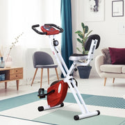 Cyclette pieghevole in acciaio rosso con resistenza magnetica