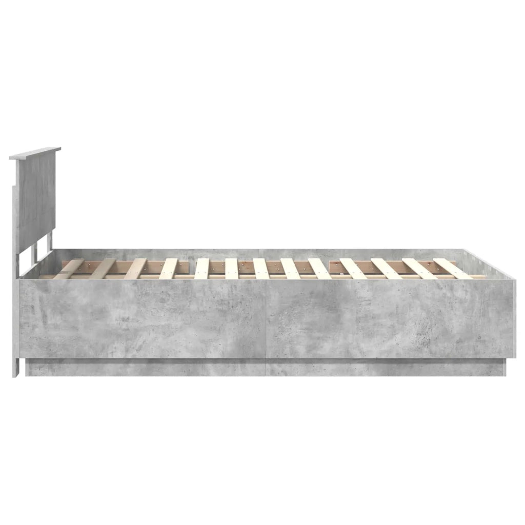 Struttura del letto con testiera-Giroletto con Testiera Grigio cemento 135 x 190 cm 259478