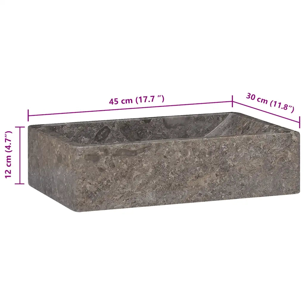 Lavello 45x30x12 cm Marmo Lucido Grigio CFW3965622