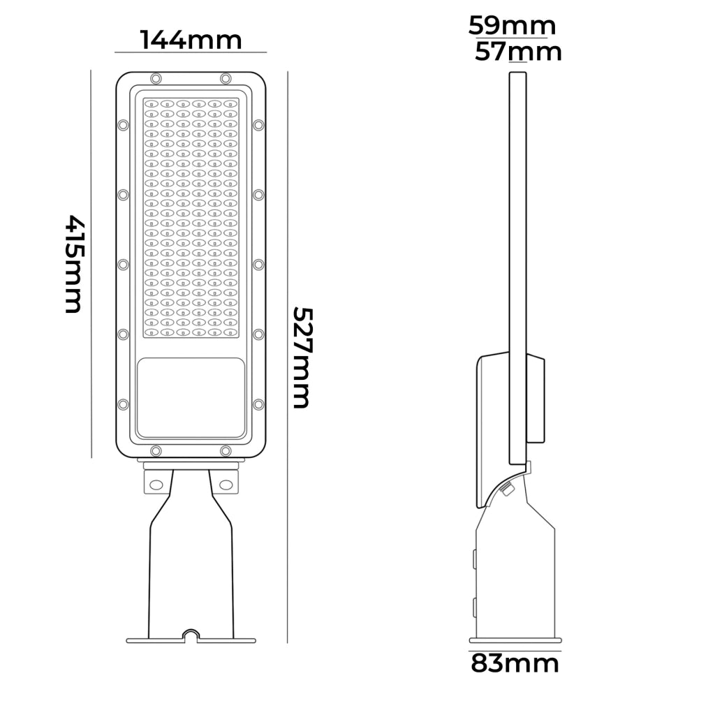 LAMPIONE STRADALE LED 100W GRIGIO LUCE NATURALE 4000K° - ILLUMINAZIONE PER ESTERNI IP65