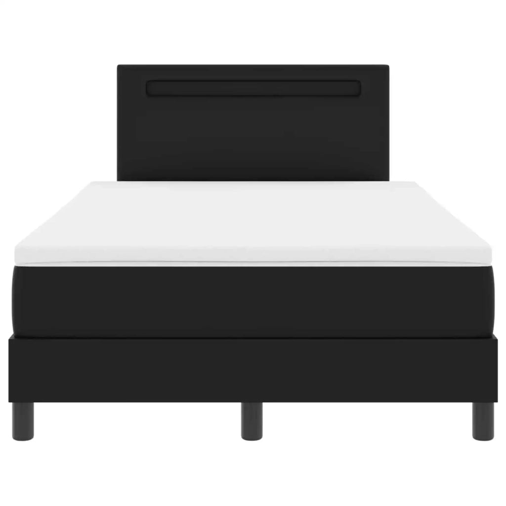 Letto a molle con materasso Nero 120 x 200 cm Pelle sintetica 3339044