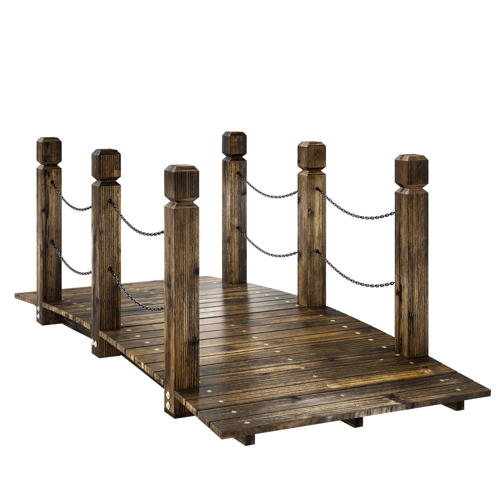 Ponte da Giardino in Legno ¨C zephmum ¨C 1.51 m Effetto Carbonizzato