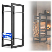 KADAX Supporto per legna da ardere in metallo, ampio ripiano solido, 90 cm