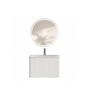 Mobile da bagno con lavabo integrato e specchio LED - per bagno - bianco