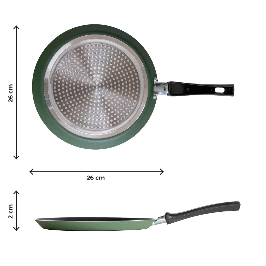 Crepiera In Alluminio 26 Cm Per Induzione Antiaderente Ideale Per Crepes Pancake Uova Tutti i Piani Cottura Gas Piastre Vetroceramica Con Distributore Di Impasti Certificata Contatto Alimentare