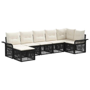Set Divano da Giardino 7 pcs Nero polyrattan 3434902