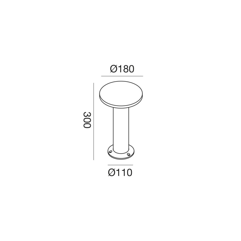 Paletto LED Diretto GES2331C 12W 3000K in Alluminio Marrone con Diffusore in Policarbonato - Gealuce