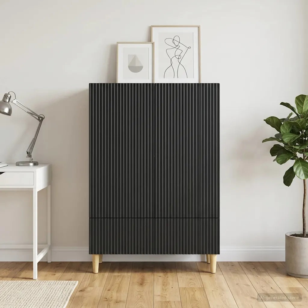 Credenza Nero 66 x 34,5 x 95 cm Legno ingegnerizzato 894666
