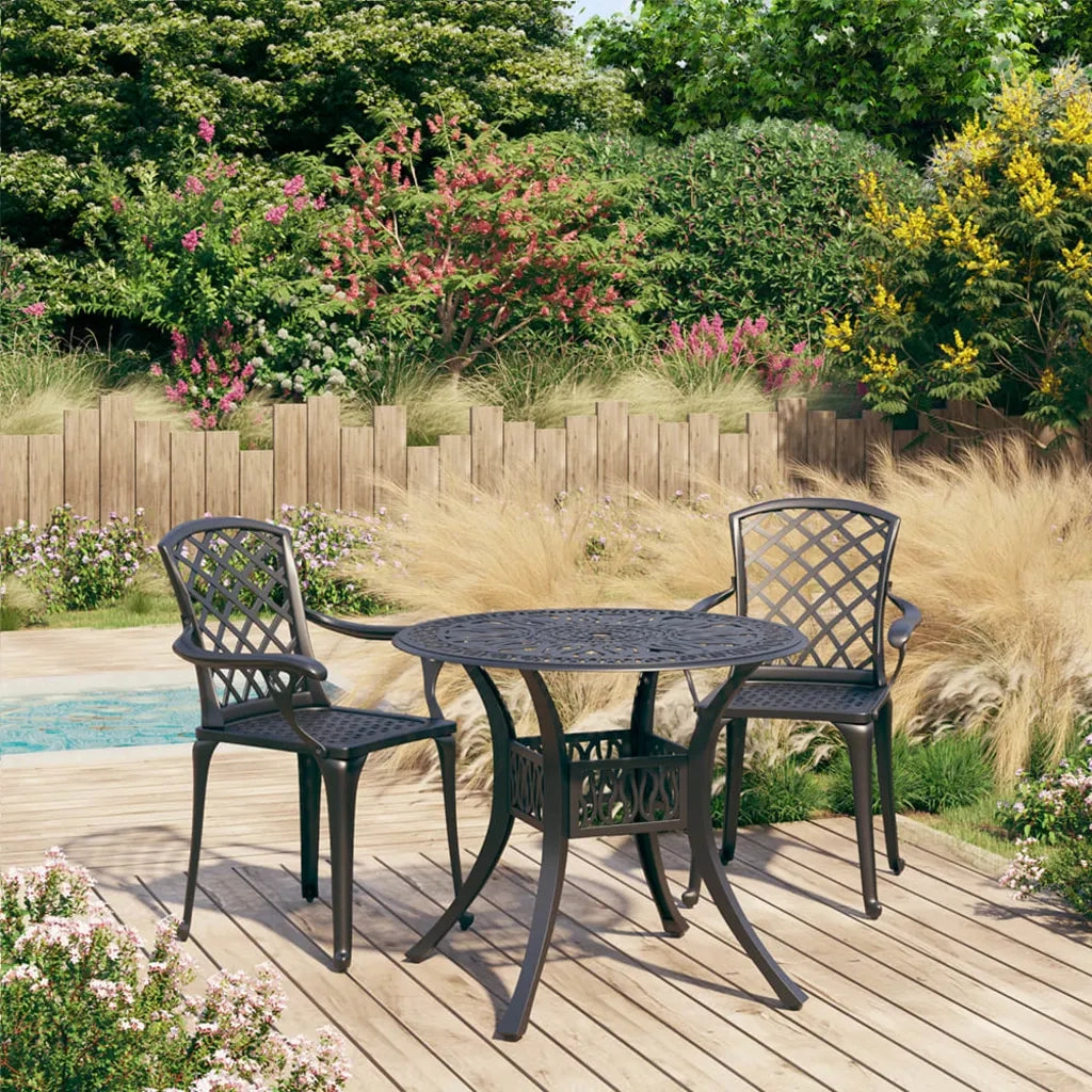 Set da Bistrot 3 pz in Alluminio Pressofuso Nero cod mxl 35516