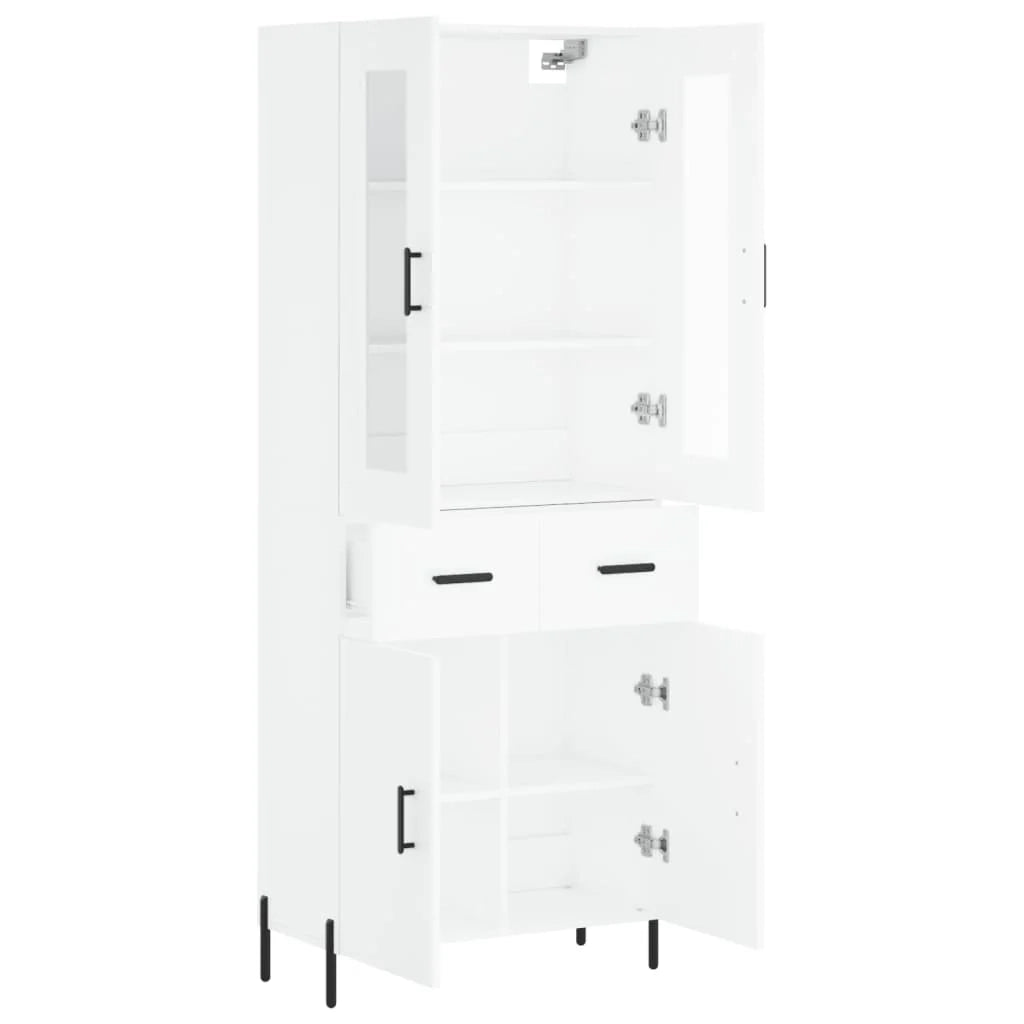 Buffet credenza cassettiera armadio mobile contenitore organizer cucina soggiorno salotto alto 69,5 x 34 x 180 cm legno ingegnerizzato bianco 02_0032693