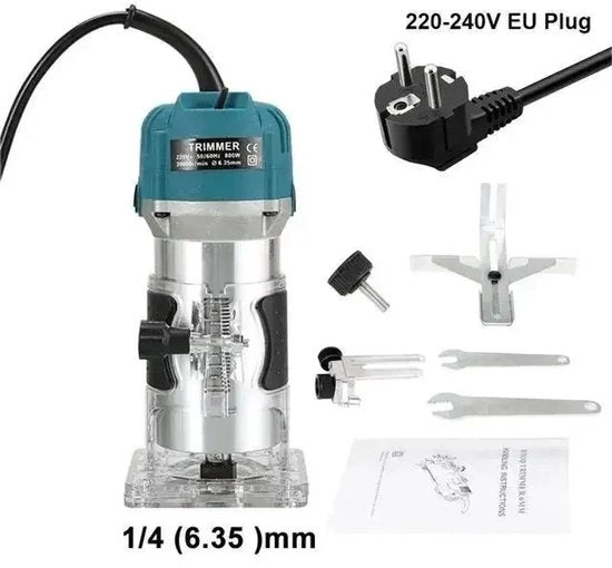 Macchina per taglio senza bordo - Taglio senza bordo - Taglio superiore - Tagliatrice di legno - Taglio di legno - Taglio di legno - Macchina di taglio - 6mm - 800W - 30000R/min - 230V