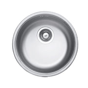 Samet, Lavello Cucina 1 Vasca 43,5x17 cm a Incasso, Modello Rondò EC192 a Pozzetto in Acciaio Inox Satinato