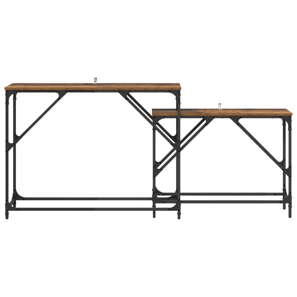 Tavolo Consolle | Tavolo d'Ingresso 2 pz Legno vecchio 100 x 28 x 75 cm