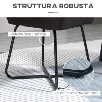 Set 2 Sedie Moderne per Sala da Pranzo, Cucina o Soggiorno, Sedie Imbottite in Similpelle Marrone 60x56.5x85cm