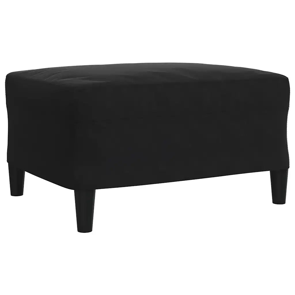 Set di Divani 3 pz con Cuscini Nero in Velluto