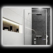 Specchio da Bagno Anticondensa con Luminosità e Colore Regolabili, in Vetro e Lega di Alluminio, 80x60x4 cm