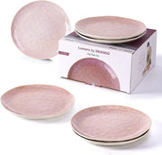 Collezione Lumera, 6 pezzi da 28 cm, di ceramica, servizio da tavola, manufatto a mano, rosa