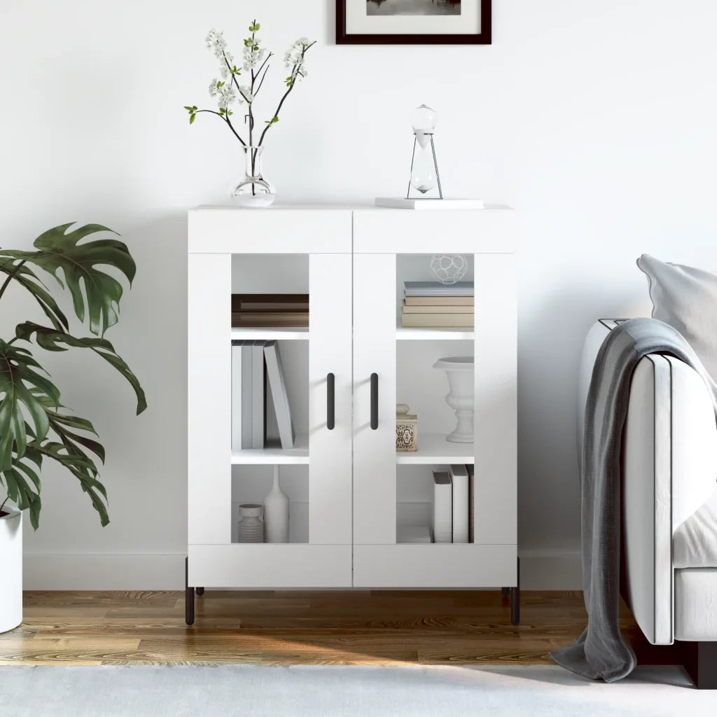 Credenza-Buffet-Armadio da cucina Bianca 69,5x34x90 cm in Legno Multistrato 106897