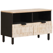 Mobile porta TV rettangolare moderno con cassetti e ripiani 70 x 33 x 46 cm in legno di mango bianco 02_0057765