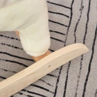 Cavallo a Dondolo Bianco e Rosa con Suoni e Struttura in Legno di Pioppo per Bambini 18-36 Mesi, 70x28x57cm