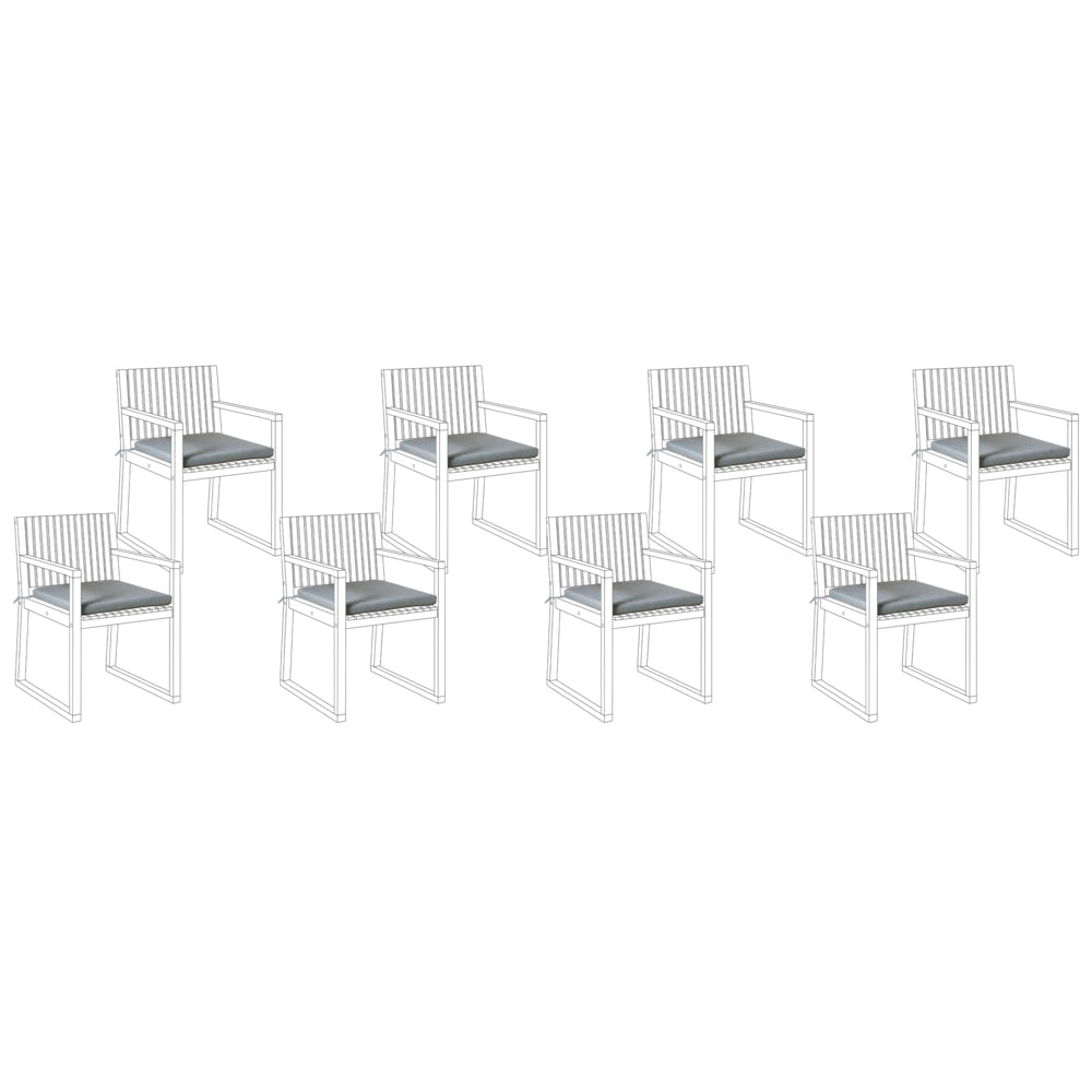 Set di 8 cuscini per sedie da giardino in tessuto poliestere resistente ai raggi UV grigio
