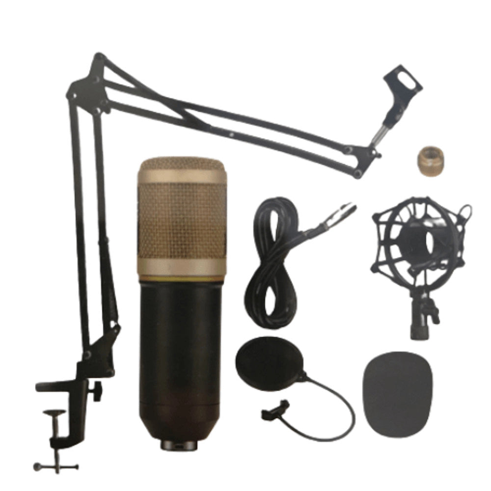 Trade Shop - Set Microfono Con Mix Schede Audio Filtro Anti-pop Supporto Girevole Studio Mic8 -