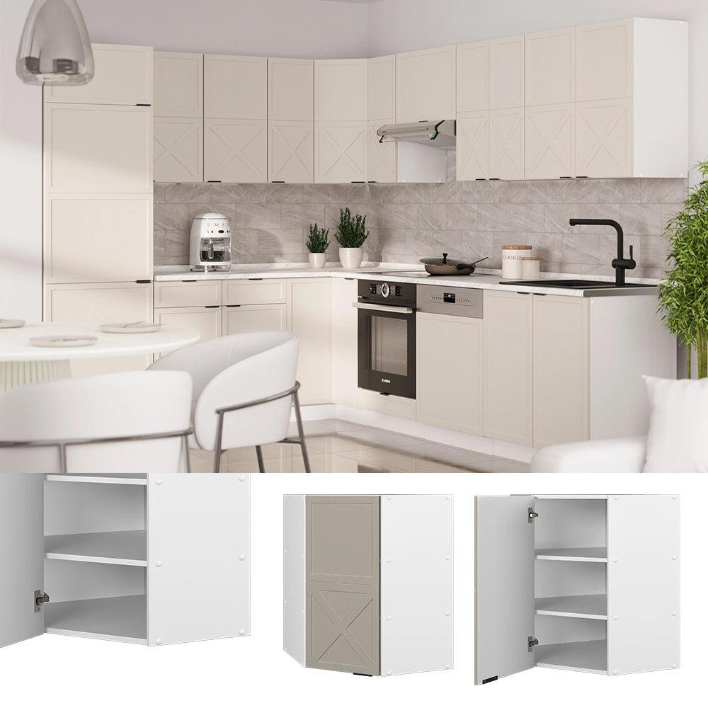 Vicco Mobile angolare da cucina GrigioBeige 57 cm