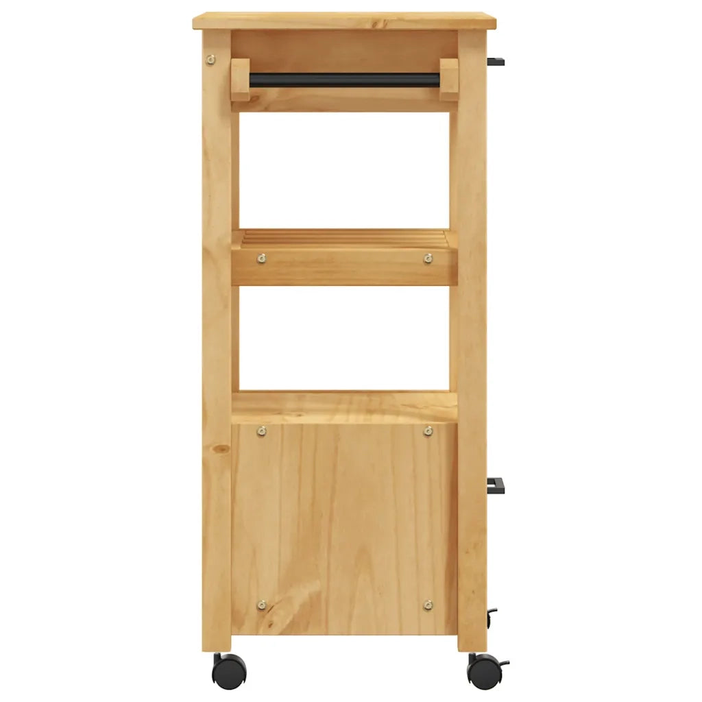 Carrello da Cucina-Scaffale per Cucina MONZA 48x40x88,5 cm in Legno Massello di Pino 621324