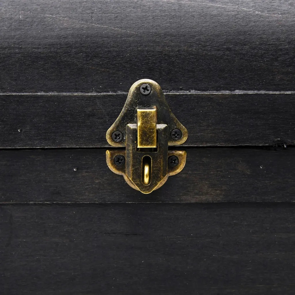 Baule del Tesoro in Legno Grande Nero 60797
