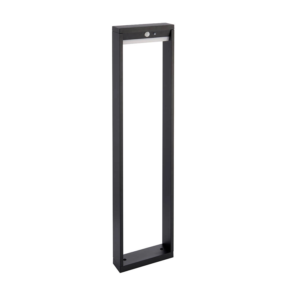 Paletto solare LED 5,8W PIR crepuscolare 80cm nero Endon