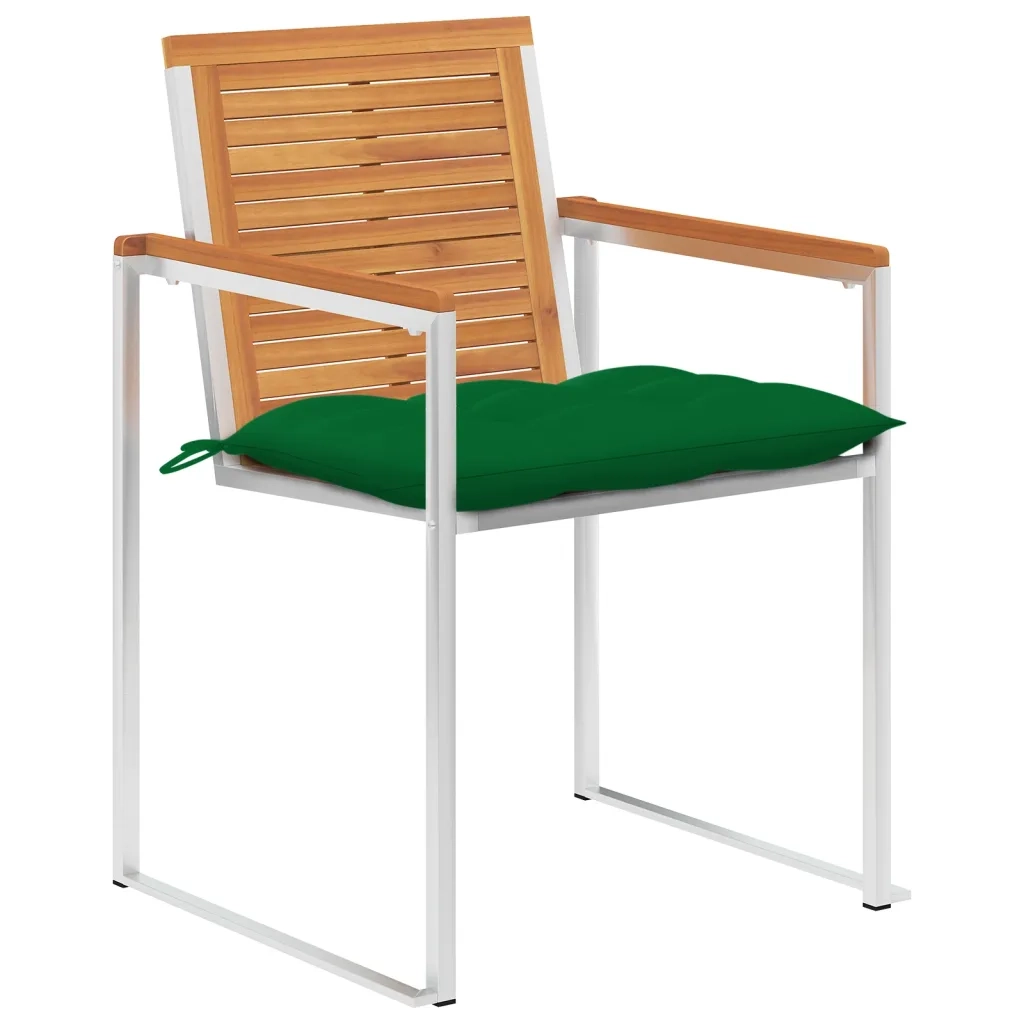 Sedie da Giardino con Cuscini 8 pz in Legno Massello di Acacia 3078544