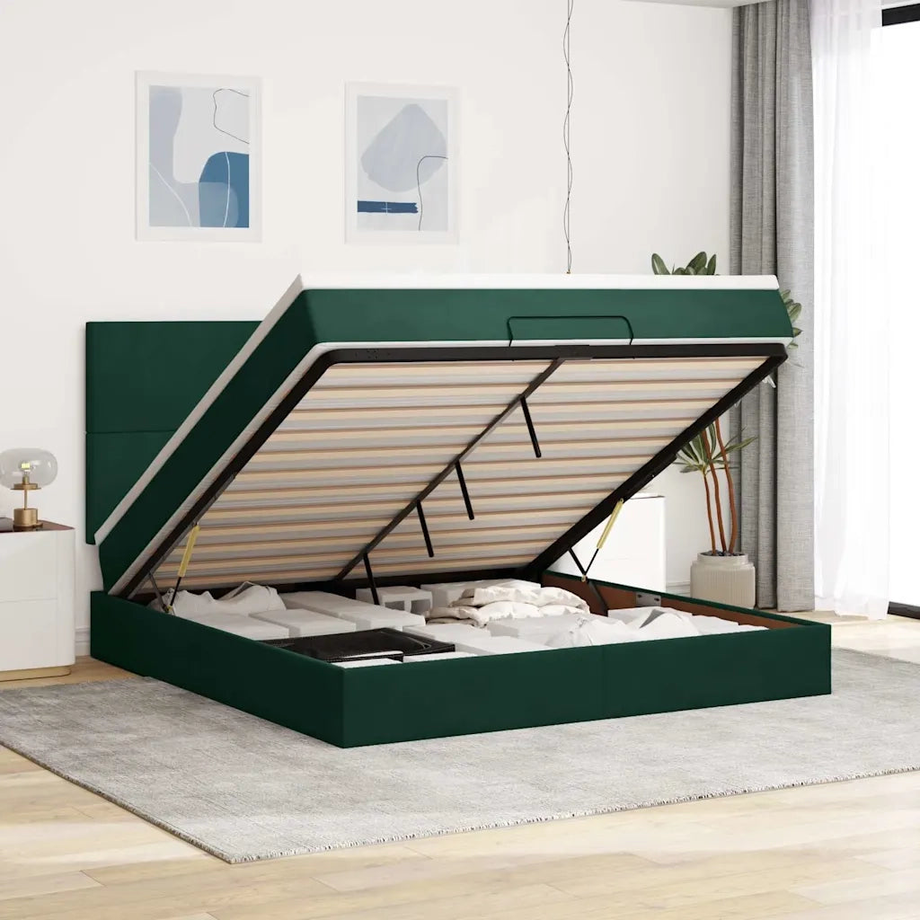 Struttura Letto Pouf con Materassi 160x200 cm Velluto 3314261
