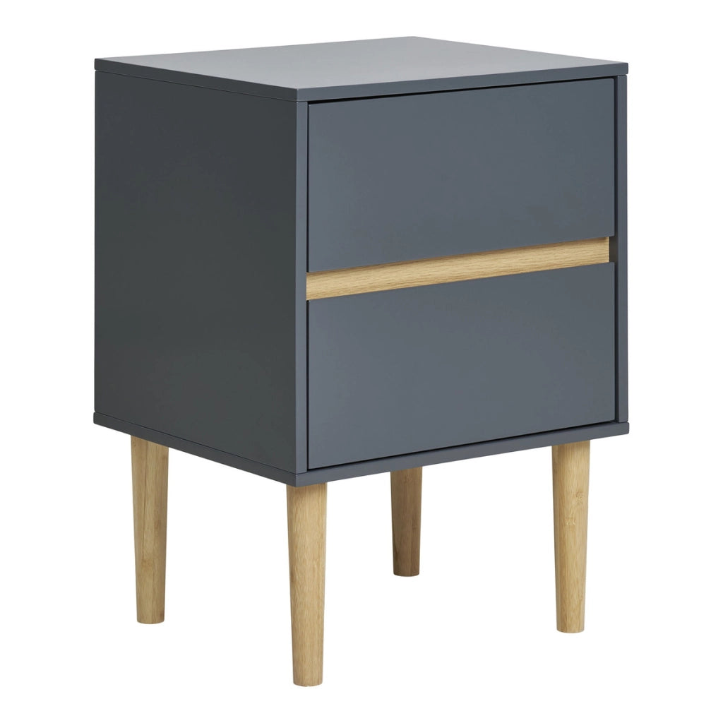 Comodino Bisley, Grigio, MDF, 35x40x55 cm
