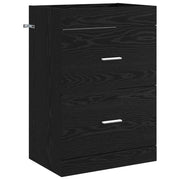 Mobiletto da Bagno Sotto Lavabo Rovere Nero 56 x 37,5 x 81 cm