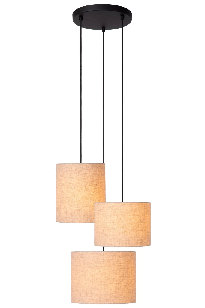 Lampada a sospensione MAYA crema tessuto 3xE27 Lucide