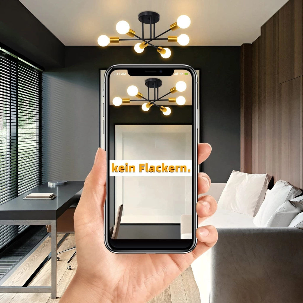 ZMH Lampada da soffitto in stile retrò a 6 fiamme senza lampadina per camera da letto