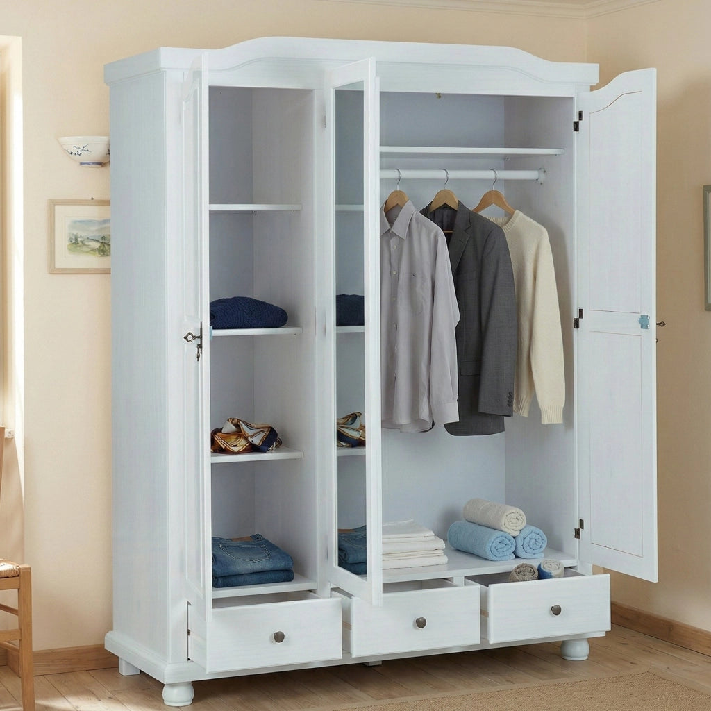 Somma, Armadio Multiuso 2 Ante 4 Ripiani, 150x200h cm Bianco
