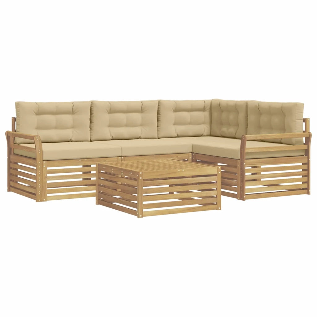 Set di divani da esterno 5 pcs Bianco e Beige 79 x 79 x 37 cm 3390448