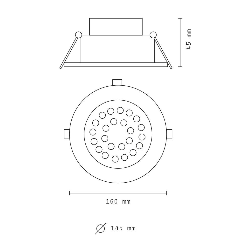 Faretto led da incasso orientabile con vetro opacizzato 24w 6000K luce fredda