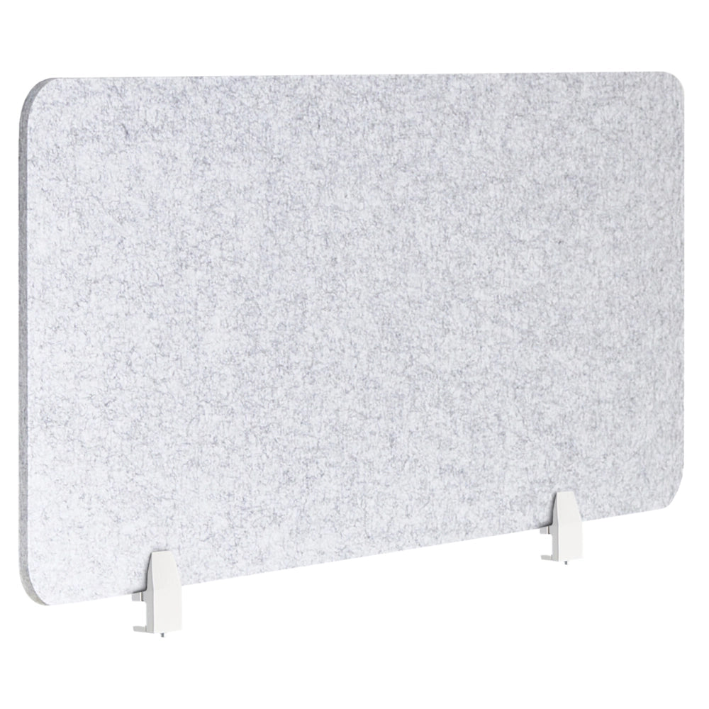 Pannello divisorio in PET per scrivania rivestito in tessuto 120 x 50 cm grigio Schermo Acustico per Ufficio e Home Office