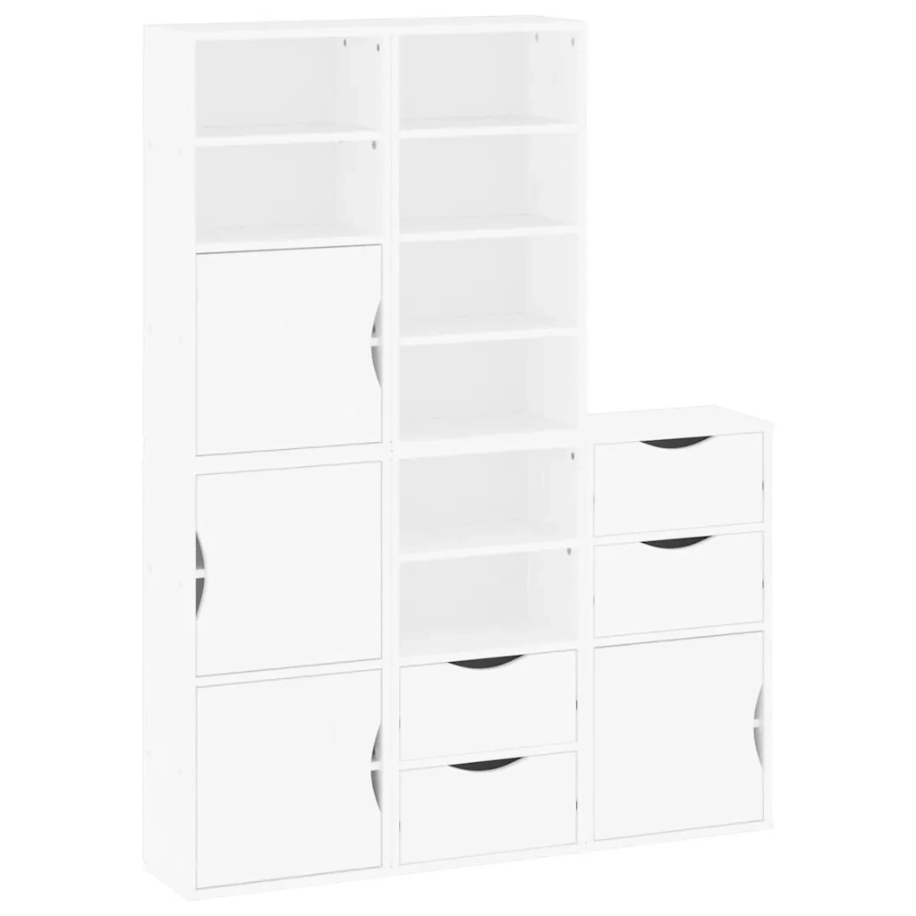 Armadietti Laterali 5 pz ODDA Bianco 40x24x79 cm Legno di Pino 3365359