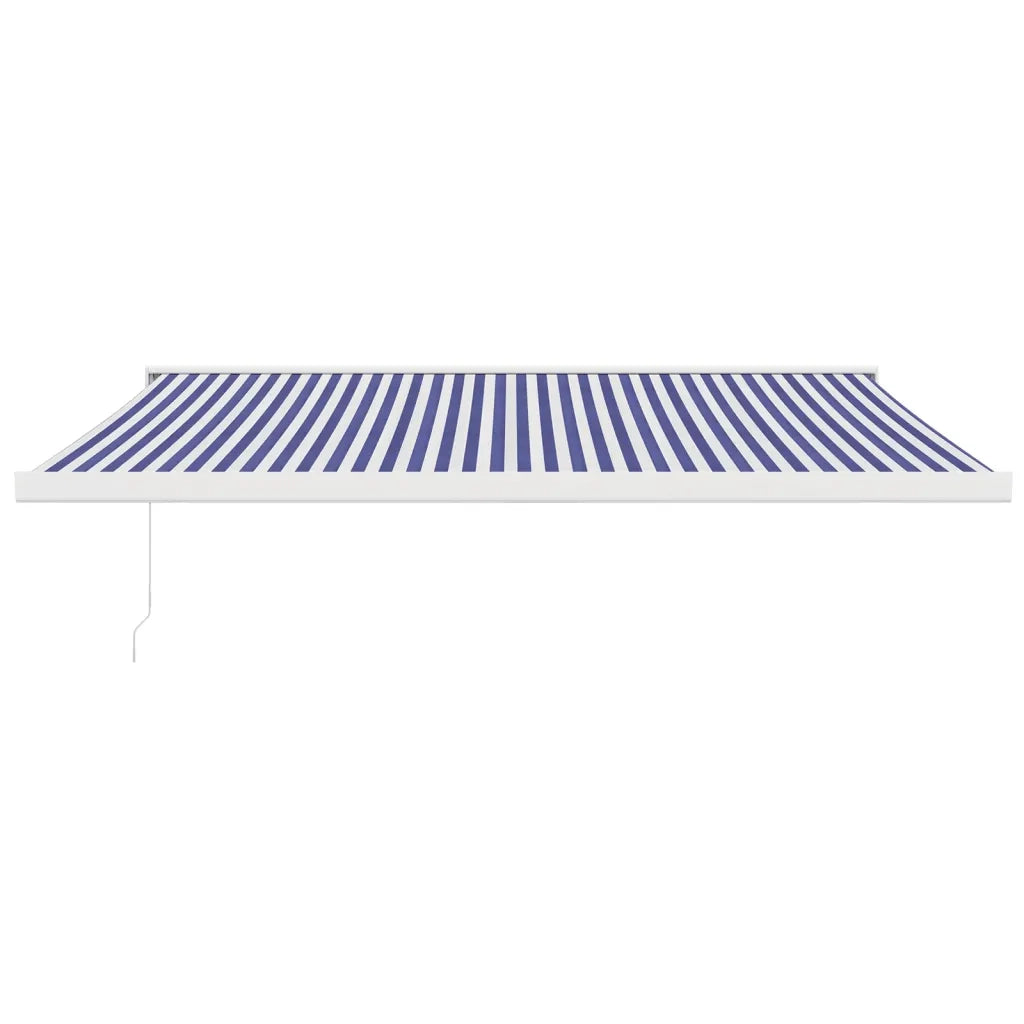 Tenda da Sole Retrattile Blu e Bianca 4x3 m Tessuto e Alluminio 3154523
