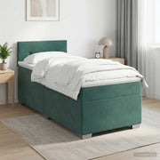 Letto box spring con materasso Verde Scuro 90 x 200 cm Velluto 3450641