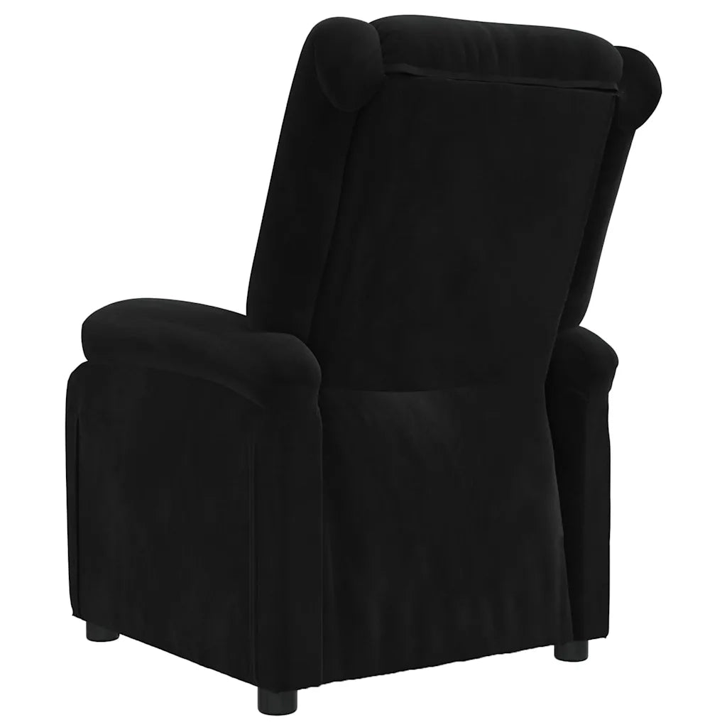 Divano Sedia-Poltrona Reclinabile Nera in Velluto 926644