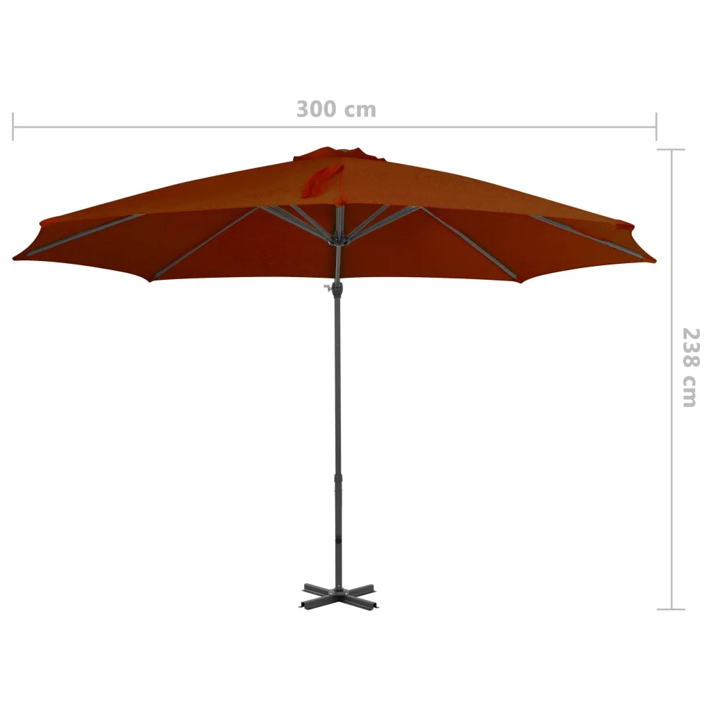 Ombrello | Parasolne a Sbalzo con Palo in Alluminio 300 cm Antracite